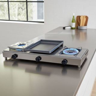 Plancha a Gas con 2 fuegos.