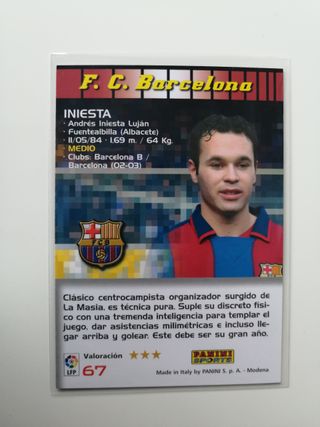 CROMO MEGACRACKS 2004 2005 BARCELONA Nº 67 INIESTA