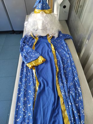 Disfraz Mago 10-12años + regalo peluca