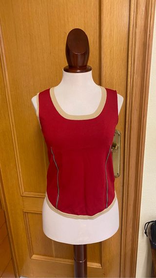 camiseta tirantes Chaleco punto rojo síntesis (M)