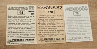 Cromo Passarella. Mundial 1978 1982 1986