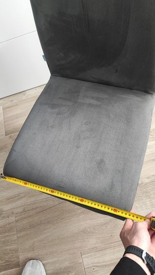 UNA Silla PLANETA salón comedor tela gris patas 