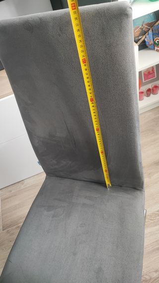 UNA Silla PLANETA salón comedor tela gris patas 