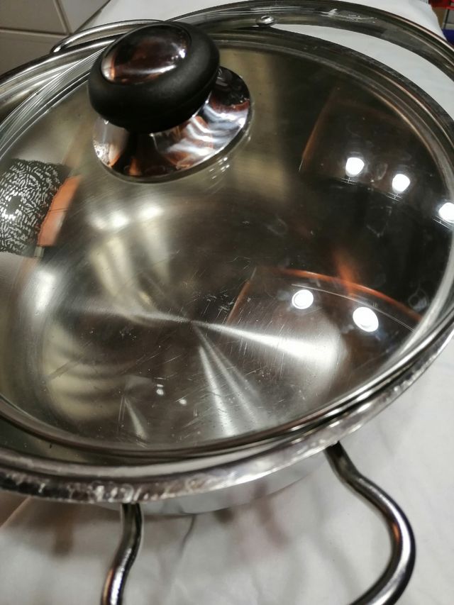 casseruola acciaio cm 26 con coperchio vetro