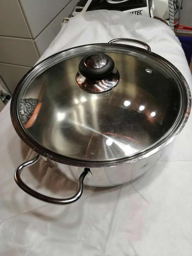 casseruola acciaio cm 26 con coperchio vetro