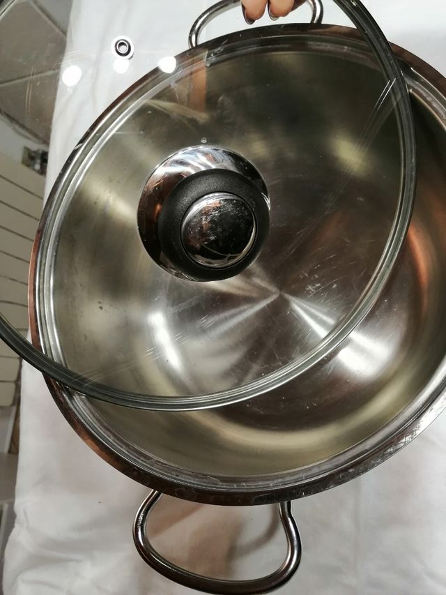 casseruola acciaio cm 26 con coperchio vetro
