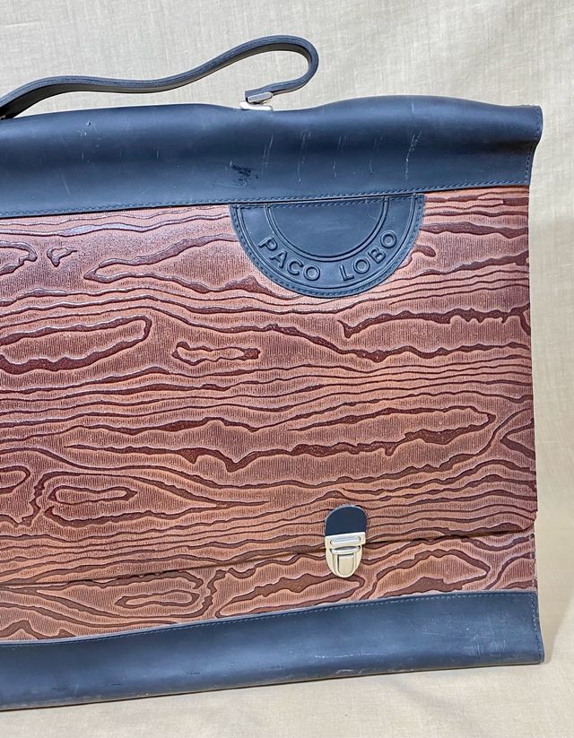 Carpeta Maletín Valija Vintage Paco Lobo Marrón