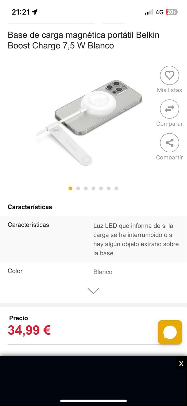 Base de carga magnética iPhone