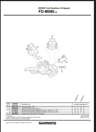 Desviador delantero Shimano Deore FD-M590-10