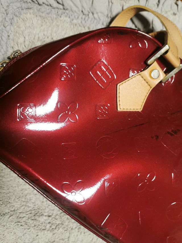 bolso  charol granate