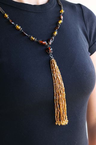 Collar cadena y abalorios