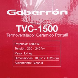 Termoventilador Cerámico Portátil Gabarrón