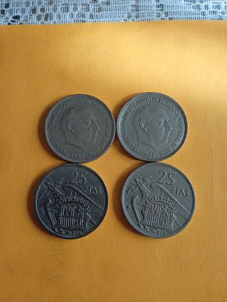 monedas 25 pesetas año 1957
