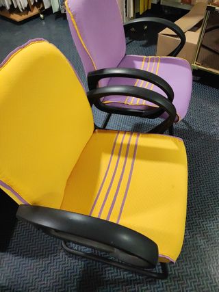 SILLA ESTUDIO,1 Amarilla y 1 Lila, no giratorias