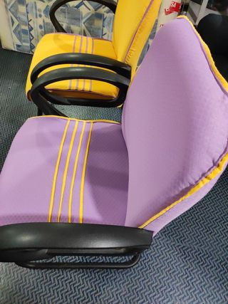 SILLA ESTUDIO,1 Amarilla y 1 Lila, no giratorias