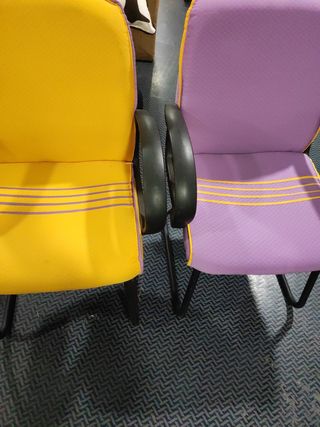 SILLA ESTUDIO,1 Amarilla y 1 Lila, no giratorias