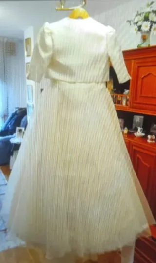 vendo vestido de comunión, con chaleco y diadema