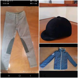 Pantalón hípica+casco terciopelo+chaqueta hípica