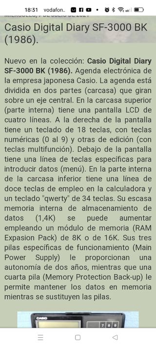 calculadora Casio SF 3000