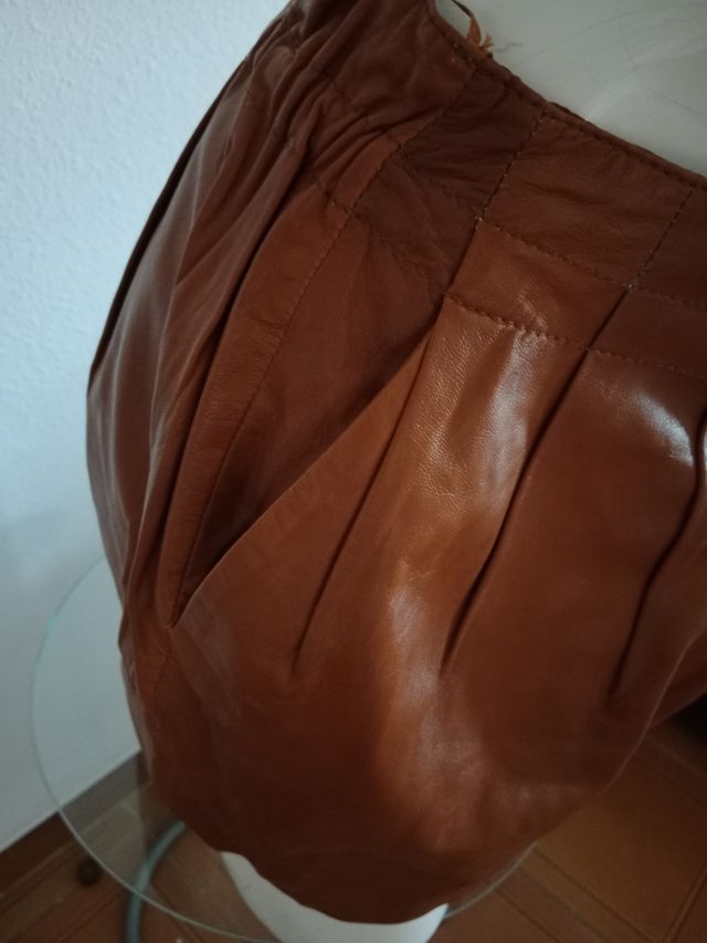 Falda piel marrón Lara Woman