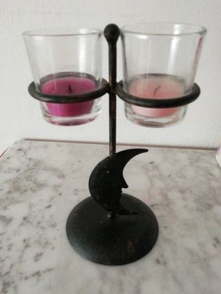 candelabro romántico boho chic portavelas