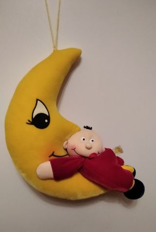 peluche, luna con bebé