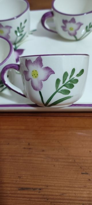 set 6 tazze da caffè e vassoio