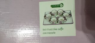 set 6 tazze da caffè e vassoio