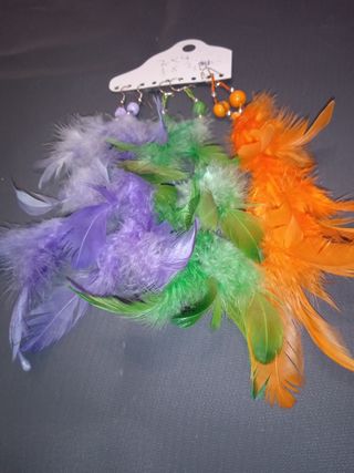 pendiente largo pluma con cierre