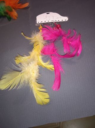 pendiente largo pluma con cierre