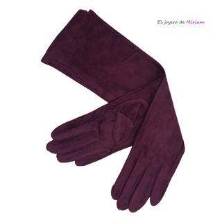 GUANTES LARGOS DE FIESTA ANTELINA COLOR VINO