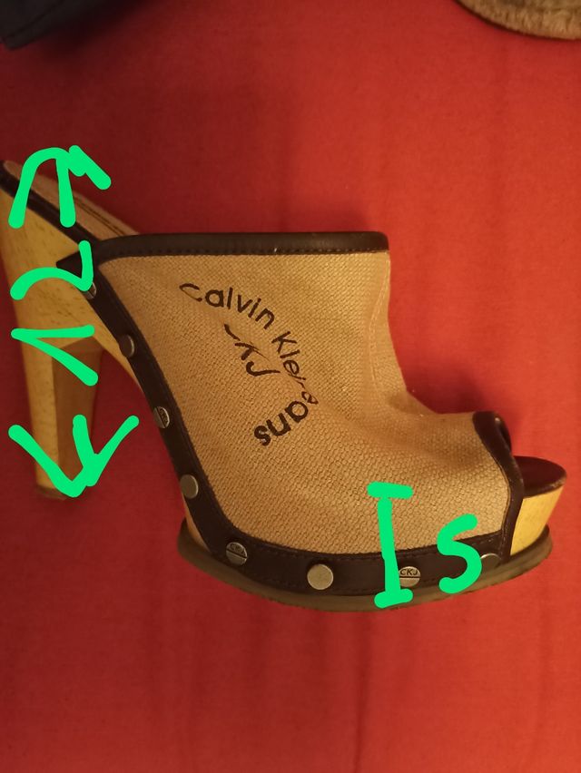 zuecos tela Calvin Klein jeans