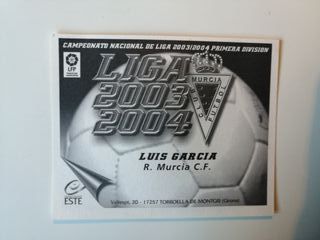 CROMO LUIS GARCIA MURCIA LIGA ESTE 2003 SIN PEGAR