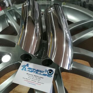 🔵Redonda 63mm Inclinada Cola Escape Acero Inox