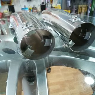 🔵Redonda 63mm Inclinada Cola Escape Acero Inox