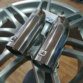 🔵Redonda 63mm Inclinada Cola Escape Acero Inox