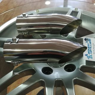 🔵Redonda 63mm Inclinada Cola Escape Acero Inox