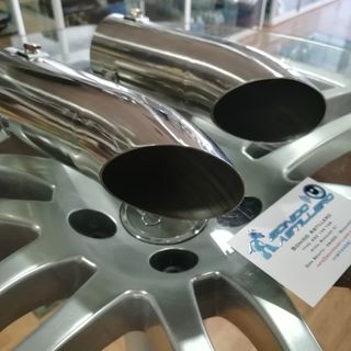 🔵Redonda 63mm Inclinada Cola Escape Acero Inox