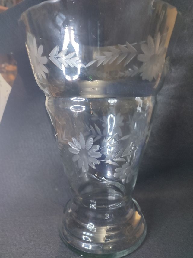 Jarrón de Cristal de la Granja,Tallado al Ácido