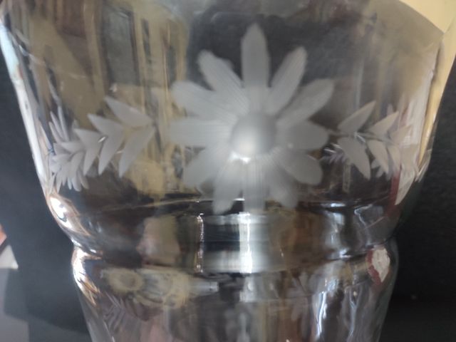 Jarrón de Cristal de la Granja,Tallado al Ácido