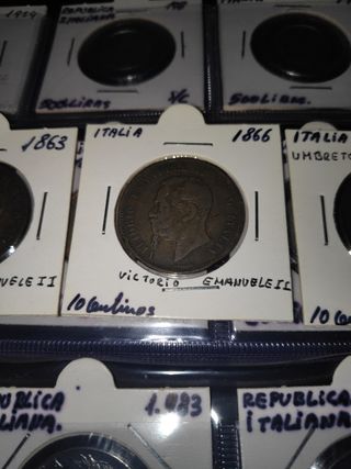 tres monedas de cobre de Italia ,de Victorio y Ube