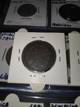 tres monedas de cobre de Italia ,de Victorio y Ube