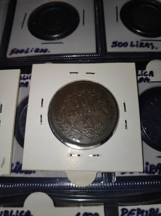 tres monedas de cobre de Italia ,de Victorio y Ube