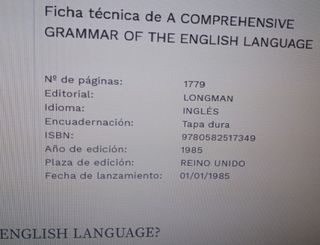 Libro de inglés "Gramática"