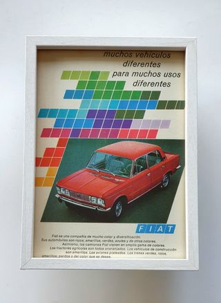 FIAT 124 cuadro de publicidad antigua despiece