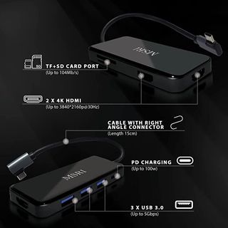 Hub USB C 8 en 1, 2 HDMI 4K SIN ESTRENAR 