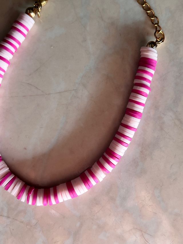 Bracciale con gommini dorato Magenta e rosa