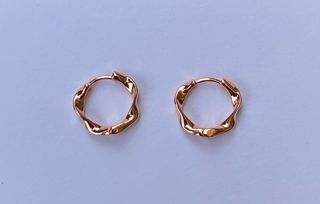 Pendientes aros irregulares color oro rosa