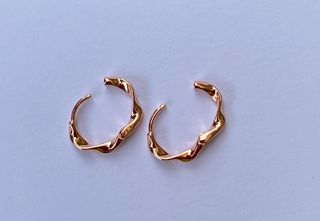 Pendientes aros irregulares color oro rosa