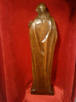 56 cm// Virgen  María de madera. Imagen religiosa.